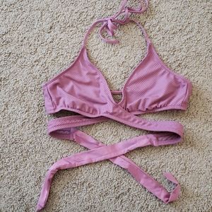 Mauve Wrap Bikini Top